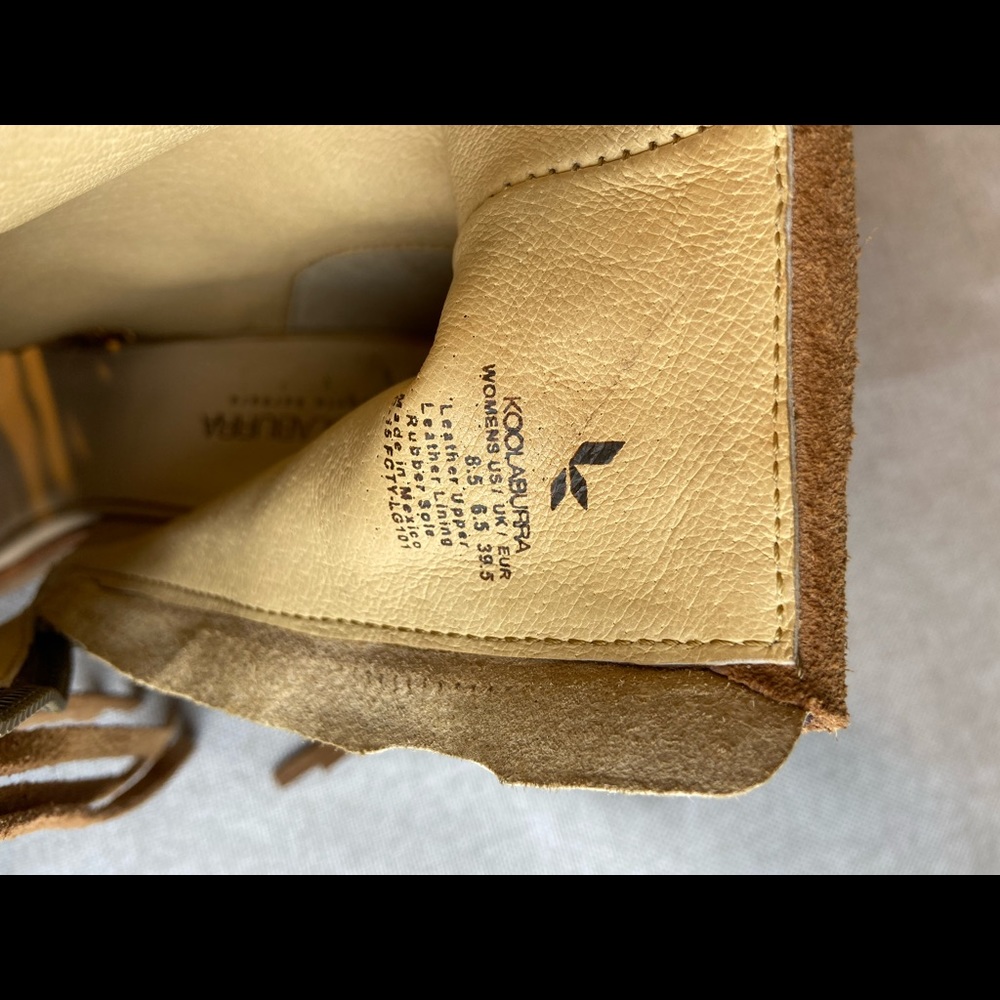 Koolaburra Brown Fringe Wedge Sandals - Picture 6 of 10